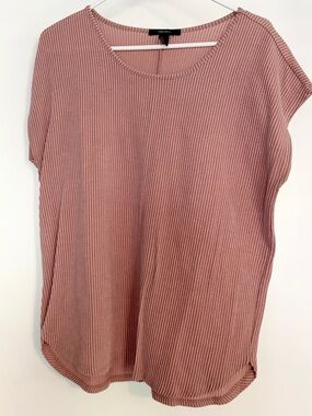 Forever 21 Dusty Rose Ribbed Short Sleeve Top